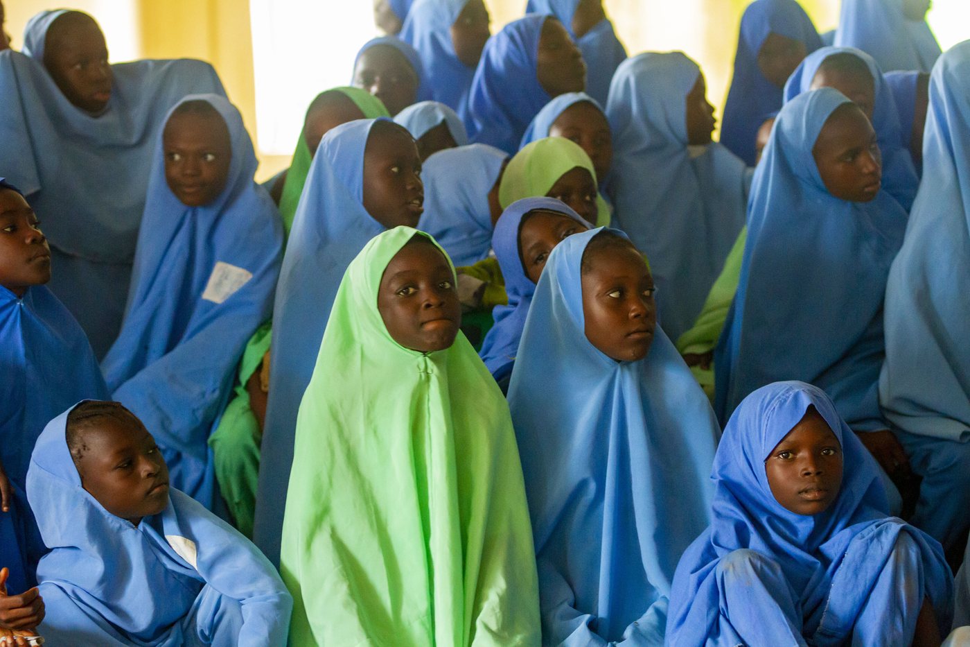 A group of young girls at a FirstPage Foundation programme